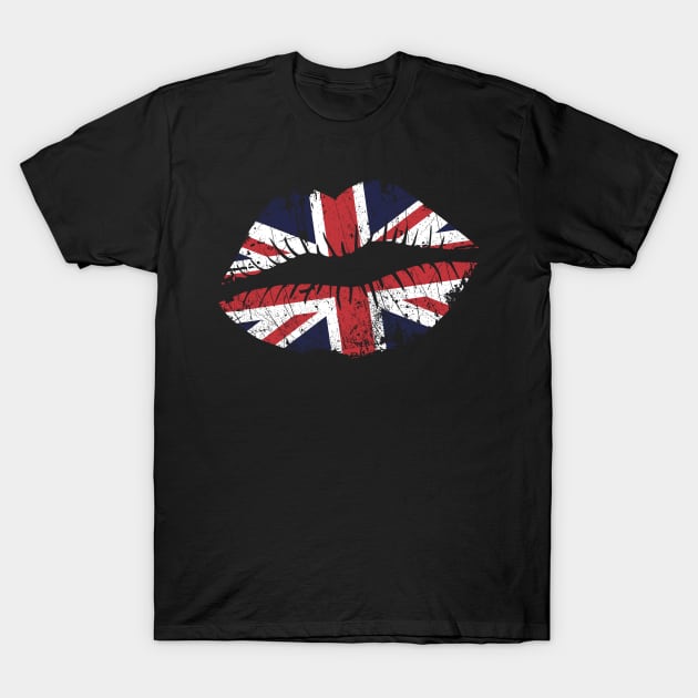 Lips England Flag T-Shirt by Aldebaran